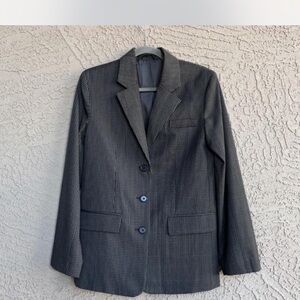 & Other Stories Dark Gray Plaid Wool-Blend Blazer